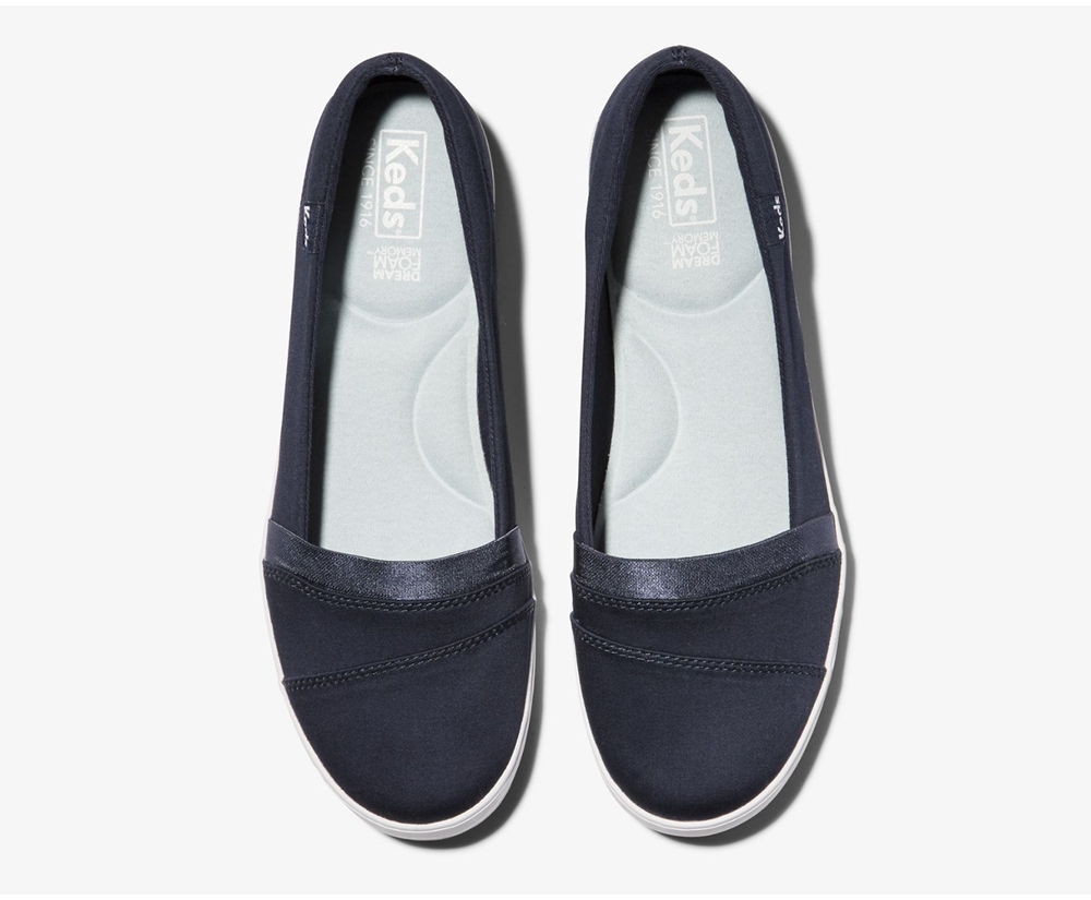 Slip On Γυναικεια - Keds Carmel - Σκουρο Μπλε - HMJFT8793